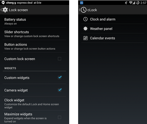 ѡ Lock screen  Custom lock screen ѡ Clock Widget Զʱ䣬