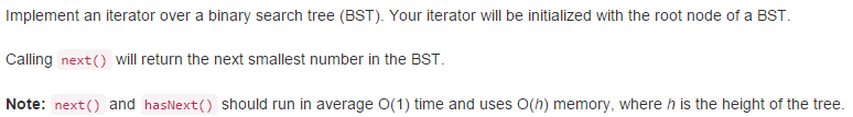 Binary Search Tree Iterator Binary Search Tree Iterator