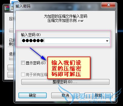 输入密码解压文件