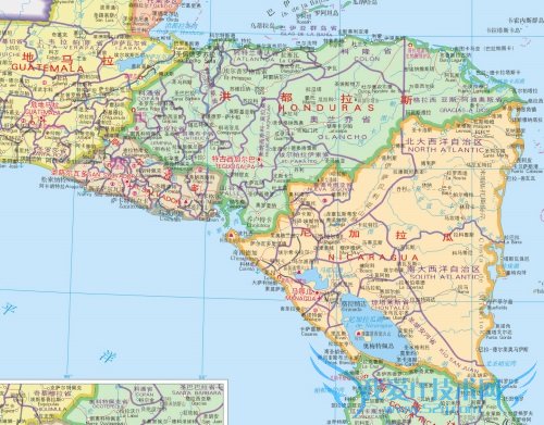 洪都拉斯地图