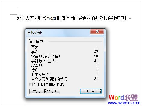Word2003字数统计