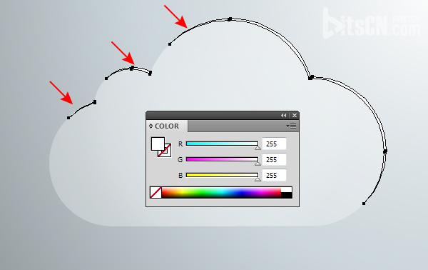 AI绘制玻璃质感云图标 网管之家 AI实例教程 glass cloud 18