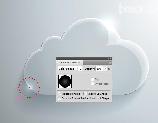 AI绘制玻璃质感云图标 网管之家 AI实例教程 glass cloud 28
