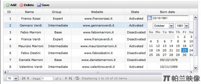 12款Javascript表格控件(DataGrid) moodgets Grid