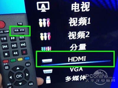 先用遥控器选择信号源为HDMI 先用遥控器选择信号源为HDMI