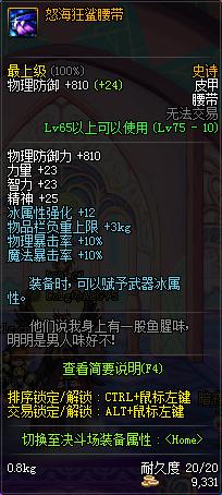 DNF75SS皮甲怒海狂鲨套全面评测 整体提升在中游水平