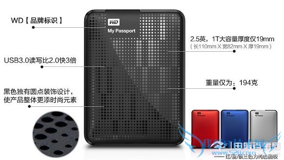 西部数据 Passport 1TB外观