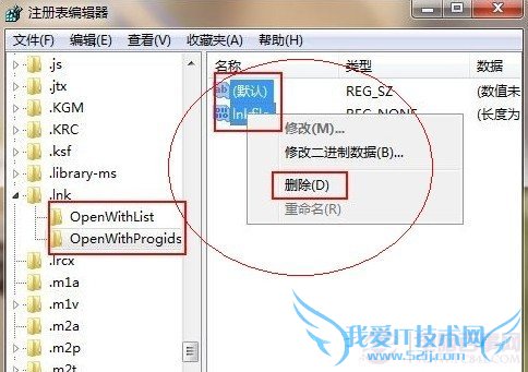 找到IE注册表的LNK项