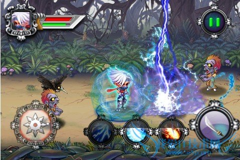 iPhone华丽横版动作游戏 忍者大战僵尸