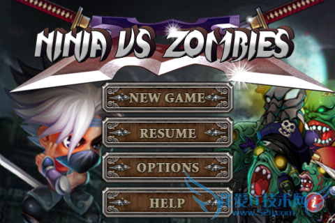 iPhone华丽横版动作游戏 忍者大战僵尸