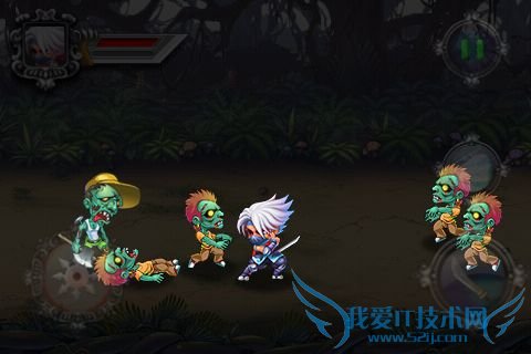 iPhone华丽横版动作游戏 忍者大战僵尸