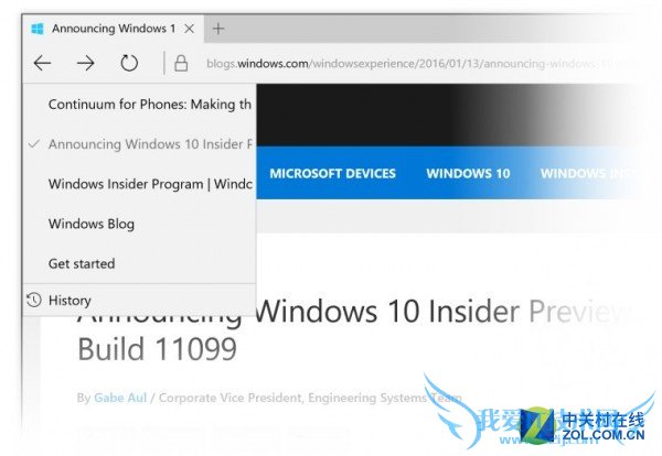 Windows 10 RedStone Build 11102 发布新增Edge历史菜单