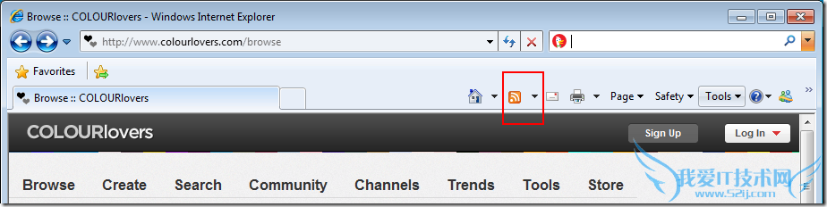 IE8界面中的 RSS图标