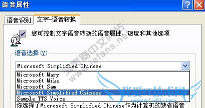 语音属性-文字-语音转换设置