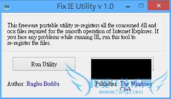 Fix IE Utility界面 Fix IE Utility界面