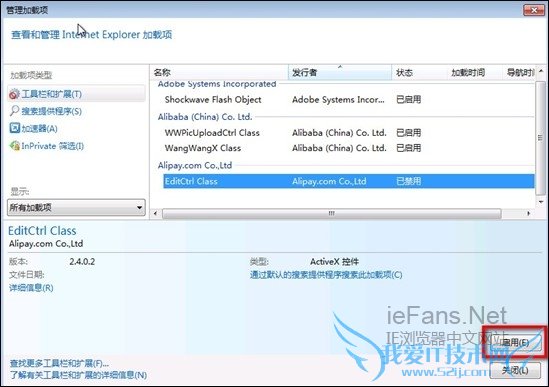 启用支付加载项