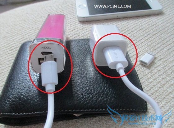 移动电源充电连接示意图