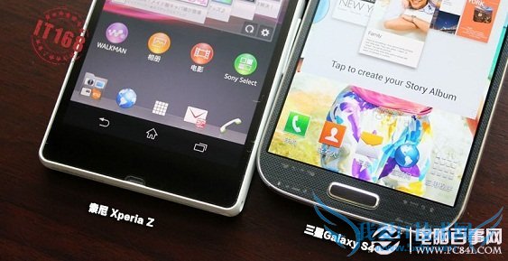 三星Galaxy S4与索尼Xperia Z L36h正面细节对比