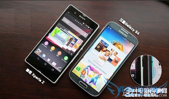 三星Galaxy S4与索尼Xperia Z正面对比
