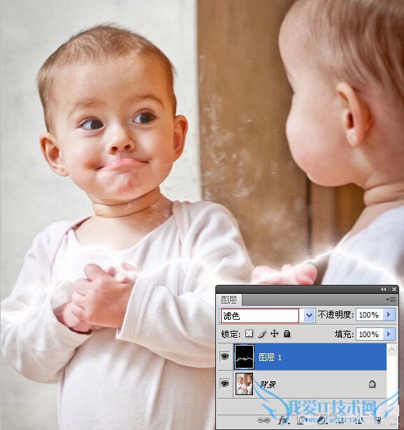 photoshop制作出宝宝放电效果 电脑我爱IT技术网