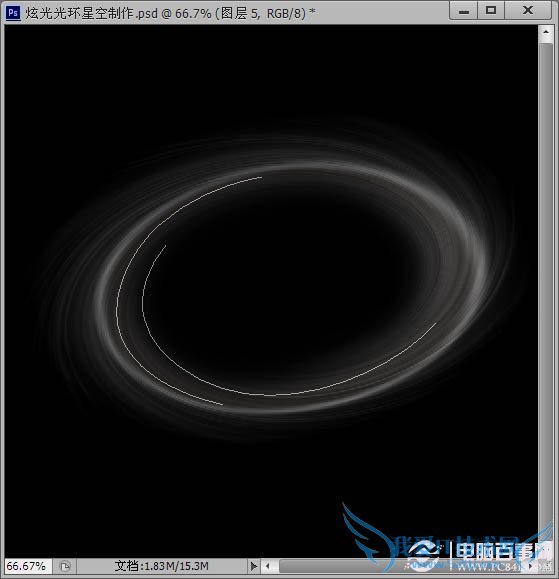 Ps利用滤镜及画笔制作漂亮的彩色光环教程