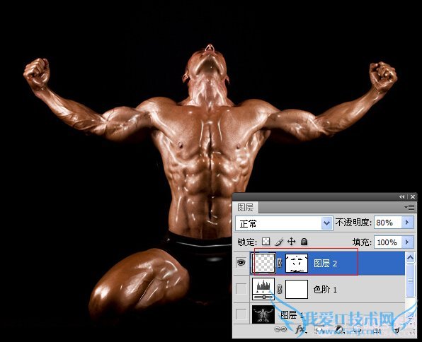Photoshop打造出质感古铜色皮肤 PS调色教程