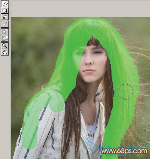 实用抠图教程:利用抽出及通道完美的抠出头发散乱的外景人物