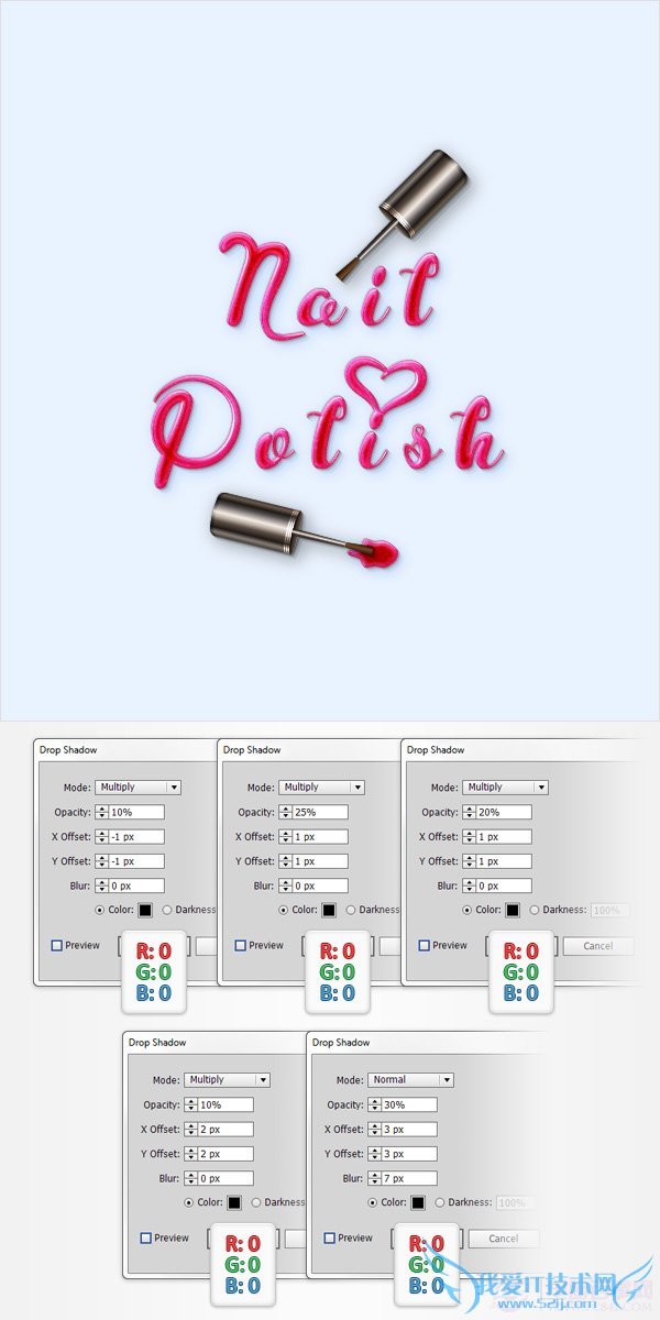 PS创建一个神话般的指甲油文字效果