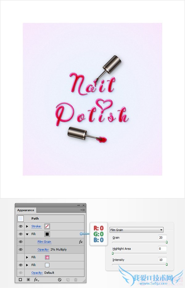 PS创建一个神话般的指甲油文字效果