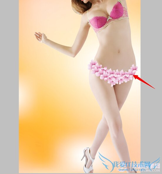 Photoshop给美女穿上花瓣衣服 电脑我爱IT技术网