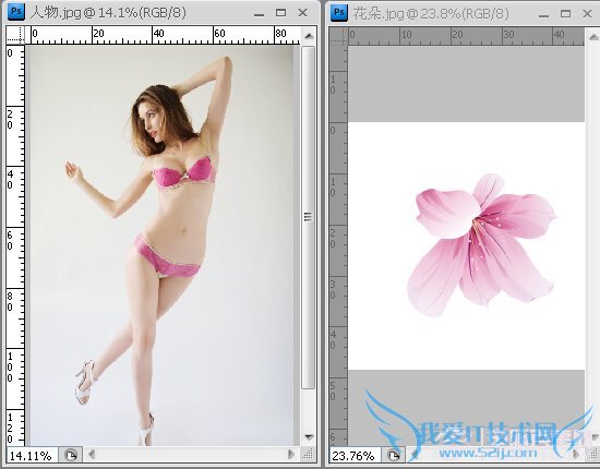 Photoshop给美女穿上花瓣衣服 电脑我爱IT技术网