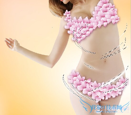 Photoshop给美女穿上花瓣衣服 电脑我爱IT技术网