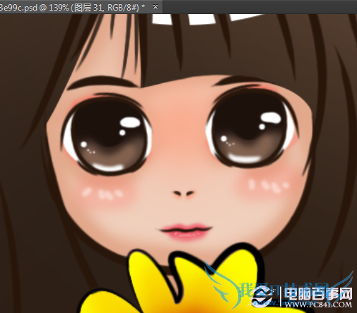 真人照片转成Q版卡通漫画效果过程