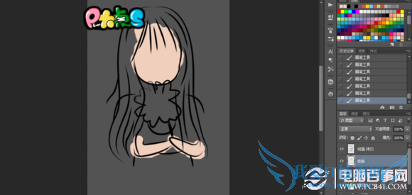 真人照片转成Q版卡通漫画效果过程