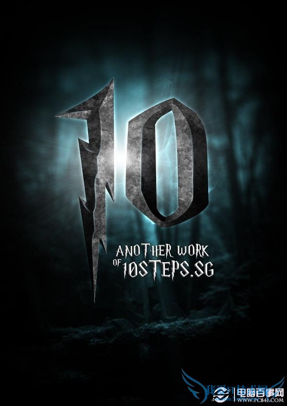 PS制作锈铁金属特效字体