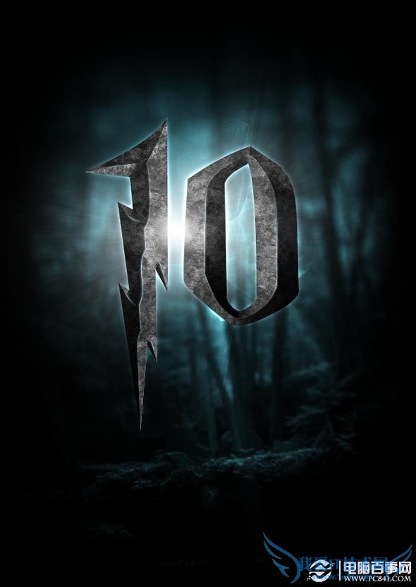 PS制作锈铁金属特效字体 电脑我爱IT技术网