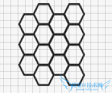 PS鼠绘暗色质感蜂巢背景