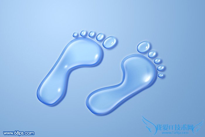 PhotoshopÖÆ×÷ÌÞ͸µÄË®Öé½ÅÓ¡