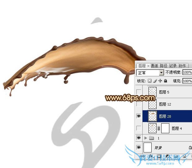 Photoshop制作浓情动感的七夕巧克力喷溅字