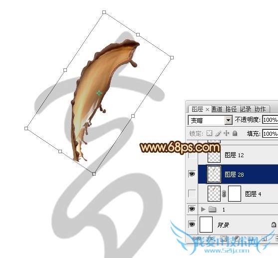 Photoshop制作浓情动感的七夕巧克力喷溅字