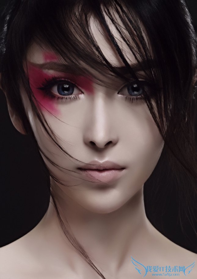 Photoshop为美女加上炫酷的面部剥落碎片效果