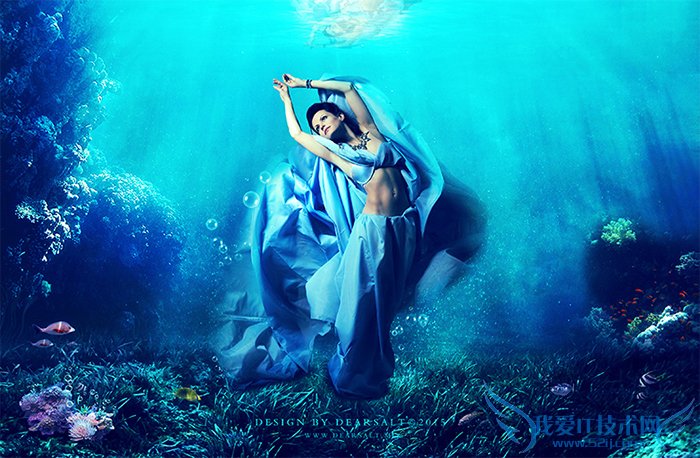 ps合成唯美的水下人像设计教程
