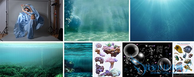 ps合成唯美的水下人像设计教程