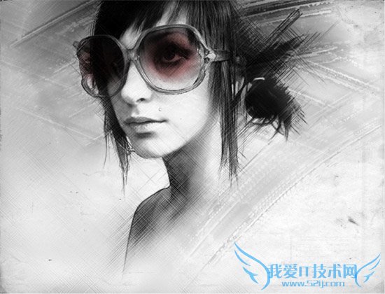 黑白水彩画效果