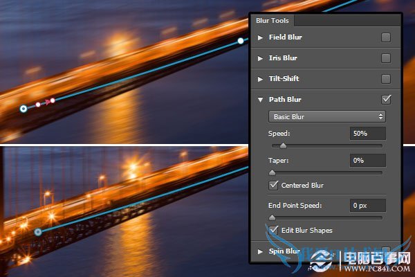 PS CC最新功能详解:路径模糊和旋转模糊