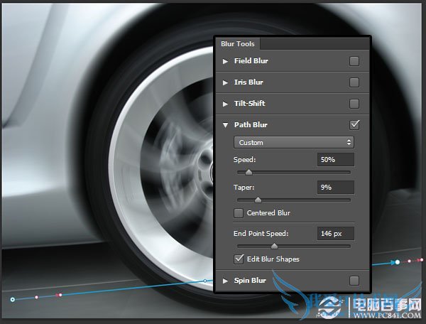 PS CC最新功能详解:路径模糊和旋转模糊