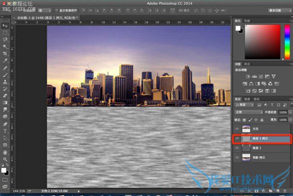 滤镜技巧 风景图片增加水面倒影教程