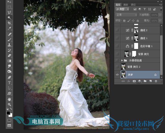PS如何调出外景人像复古唯美的暗绿色调? 我爱IT技术网PS技巧3