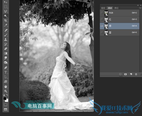 PS如何调出外景人像复古唯美的暗绿色调? 我爱IT技术网PS技巧5