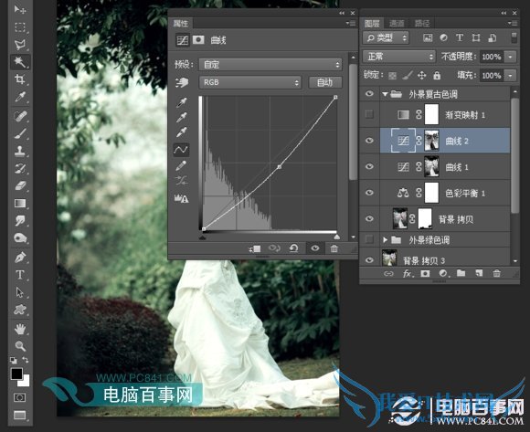 PS如何调出外景人像复古唯美的暗绿色调? 我爱IT技术网PS技巧16